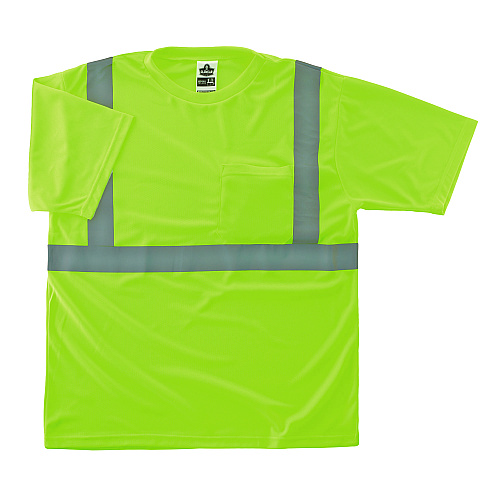 ergodyne GloWear 8289-ECO Class 2 Recycled Hi-Vis T-Shirt, Large, Lime (21534)