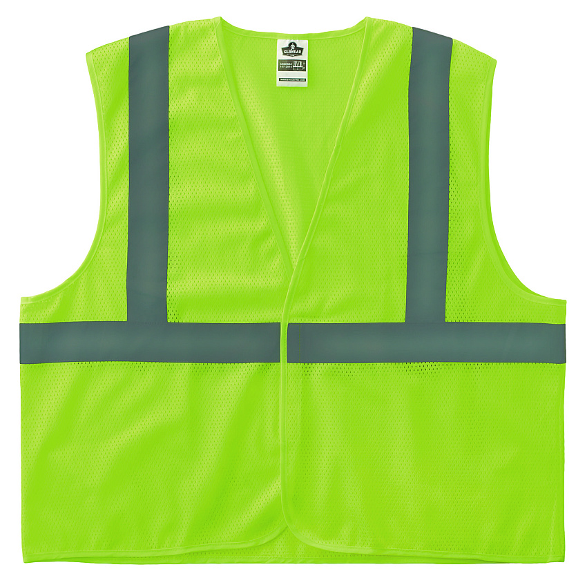 ergodyne GloWear 8205HL-ECO Class 2 Recycled Hi-Vis Vest, Mesh, Polyester, Large/X-Large, Lime (21985)