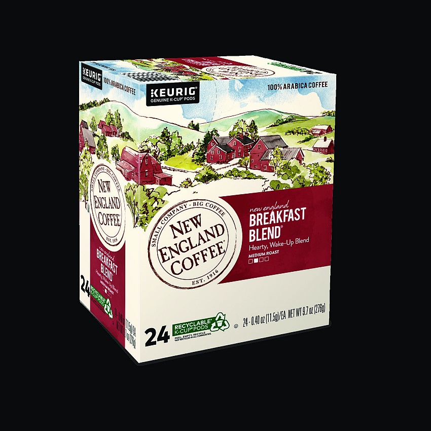 New England Coffee Breakfast Blend K-Cup Pods, 24/Box (0036)