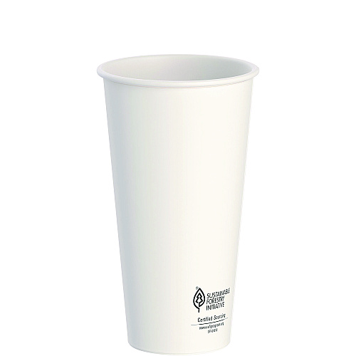SOLO Thermoguard Insulated Paper Hot Cups, 20 oz, White Sustainable Forest Print, 600/Carton (DWTG20W)