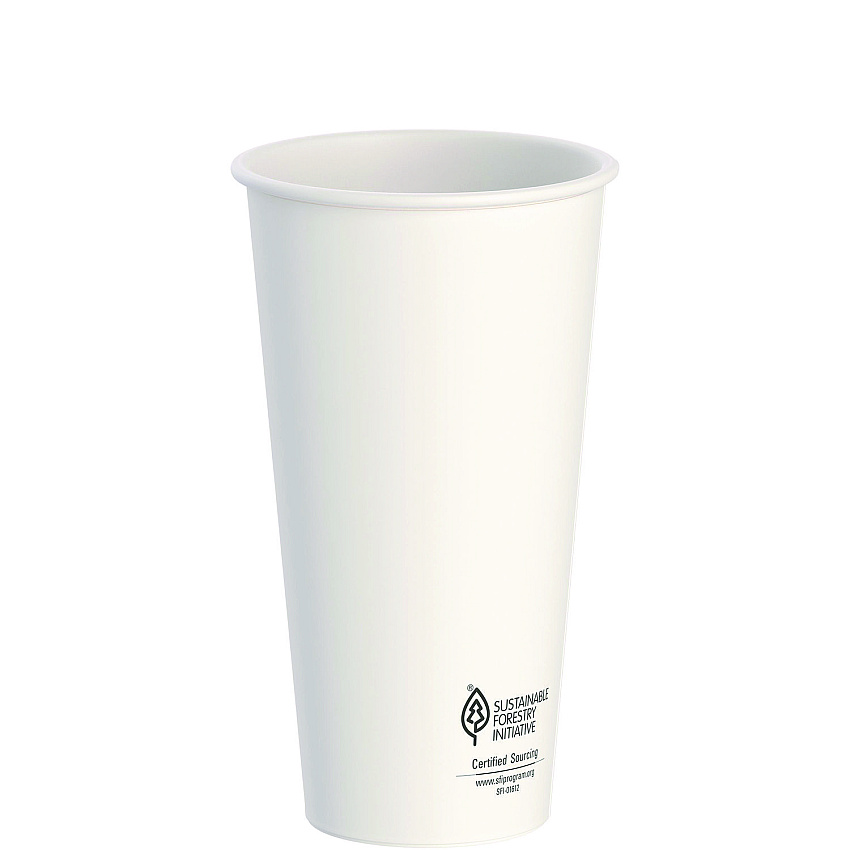 SOLO Thermoguard Insulated Paper Hot Cups, 20 oz, White Sustainable Forest Print, 600/Carton (DWTG20W)