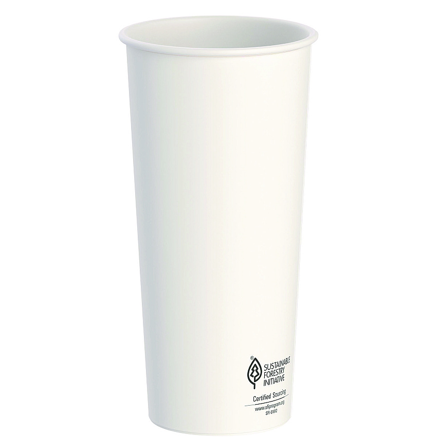 SOLO Thermoguard Insulated Paper Hot Cups, 24 oz, White Sustainable Forest Print, 600/Carton (DWTG24W)