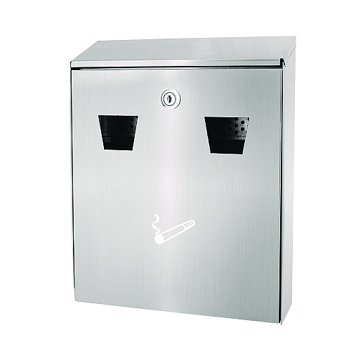 Alpine Wall-Mounted Safe Cigarette Disposal Station Outdoor Ashtray, Stainless Steel (ALP49001SS)