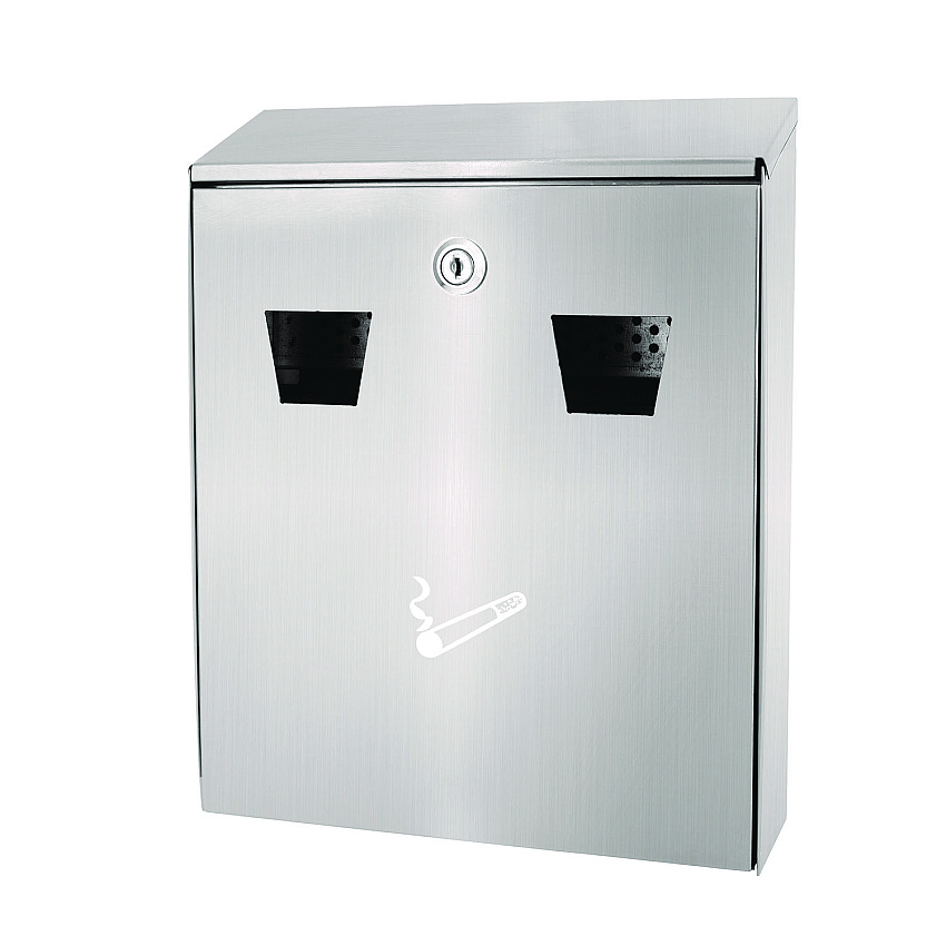 Alpine Wall-Mounted Safe Cigarette Disposal Station Outdoor Ashtray, Stainless Steel (ALP49001SS)