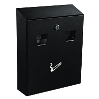 Alpine Wall-Mounted Safe Cigarette Disposal Station Outdoor Ashtray, Stainless Steel, Black (ALP49001BLK)