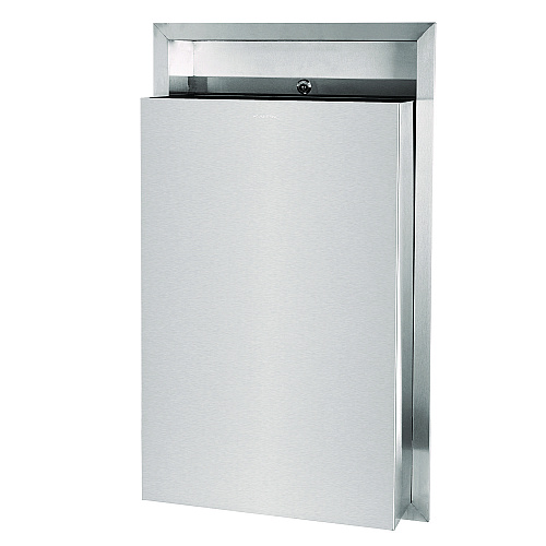 Alpine Stainless Steel Recessed 12 Gal Leak-Proof Waste Receptacle, Brushed Stainless Steel (ALP493)