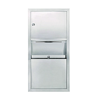 Alpine Stainless Steel Surface-Mounted Paper Towel Dispenser with Waste Receptacle, 28 x 4 x 14 (ALP494)