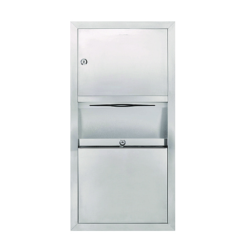 Alpine Stainless Steel Surface-Mounted Paper Towel Dispenser with Waste Receptacle, 28 x 4 x 14 (ALP494)
