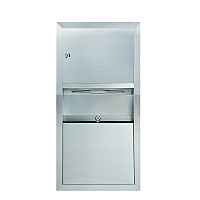 Alpine Recessed Commercial Paper Towel Dispenser with 2 Gal Waste Receptacle, 28 x 4.3 x 14, Stainless Steel (ALP495)