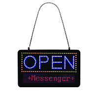 Alpine LED Programmable Message Board Open Sign, 22 x 13, Black Frame, Blue/Red Graphics (ALP49710)