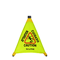 Alpine Tri-fold Multi-Lingual Pop-Up Wet Floor Sign, 2.95 x 2.55 x 20, Yellow (ALP49820)