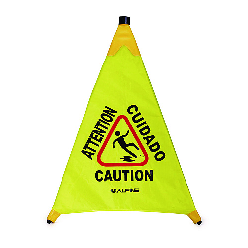 Alpine Tri-fold Multi-Lingual Pop-Up Wet Floor Sign, 2.95 x 2.55 x 30, Yellow (ALP49830)