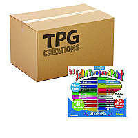 The Pencil Grip Thin Stix Tempera Paint Set, 12 Assorted Metallic Colors, 24/Set, 6 Sets/Carton (62006)