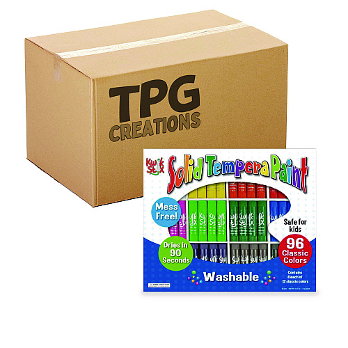 The Pencil Grip Kwik Stix Tempera Paint Set, 12 Assorted Colors, 96/Pack, 2 Packs/Carton (69602)