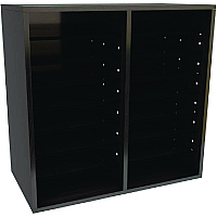 AdirOffice Wood Adjustable 16 Compartment Literature Organizer, 16 Sections, Letter Size, 20 x 11.8 x 21.4, Black (I50016BLK)