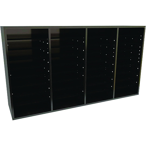 AdirOffice Wood Adjustable 36 Compartment Literature Organizer, 36 Sections, Letter Size, 39.3 x 11.8 x 23.9, Black (I50036BLK)