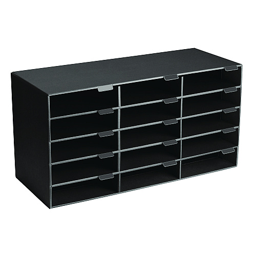AdirOffice File Classroom Literature Organizer, 15 Sections, Letter Size, 32 x 13 x 17, Black (I50115BLK)