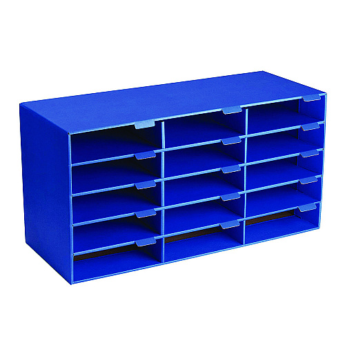 AdirOffice File Classroom Literature Organizer, 15 Sections, Letter Size, 32 x 13 x 17, Blue (I50115BLU)