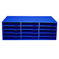 AdirOffice 15-Slot Paper Storage Desk Literature Organizer, 15 Sections, Letter Size, 29 x 13 x 9.5, Blue (I50115CPBLU)