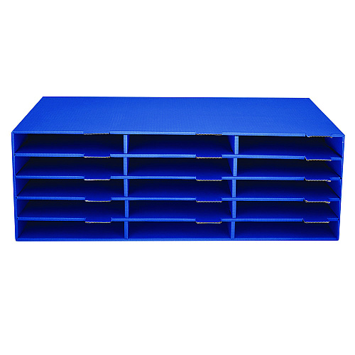 AdirOffice 15-Slot Paper Storage Desk Literature Organizer, 15 Sections, Letter Size, 29 x 13 x 9.5, Blue (I50115CPBLU)