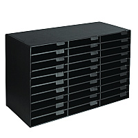 AdirOffice File Classroom Literature Organizer, 30 Sections, Letter Size, 32 x 13 x 21, Black (I50130BLK)