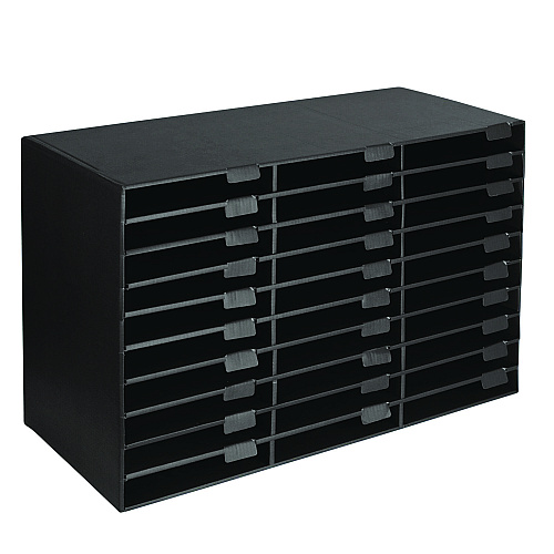 AdirOffice File Classroom Literature Organizer, 30 Sections, Letter Size, 32 x 13 x 21, Black (I50130BLK)