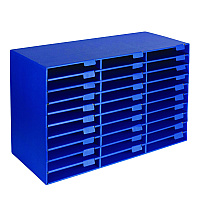 AdirOffice File Classroom Literature Organizer, 30 Sections, Letter Size, 32 x 13 x 21, Blue (I50130BLU)