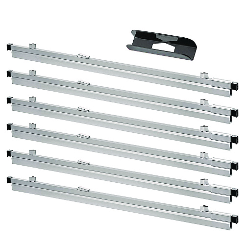 AdirOffice Blueprint Large File Document Hanging Clamps, 30" Wide Document, 30", Silver, 6 Clamps (I6036)