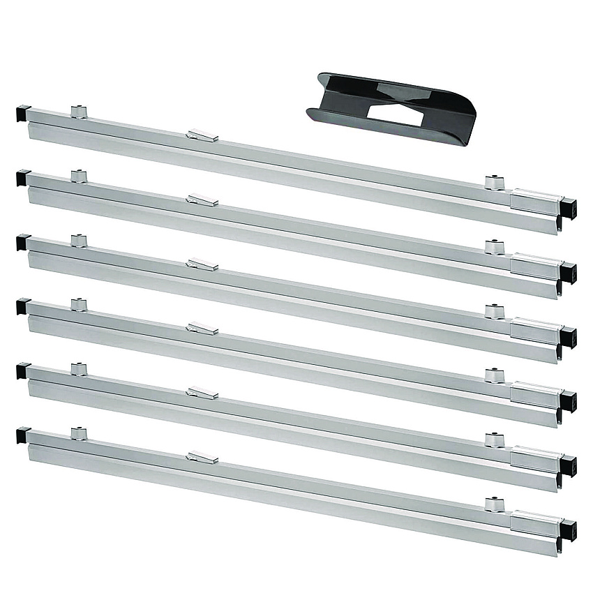 AdirOffice Blueprint Large File Document Hanging Clamps, 30" Wide Document, 30", Silver, 6 Clamps (I6036)