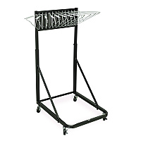 AdirOffice Blueprint Storage Cabinet Rolling Stand, Assorted Document Sizes Accomodated, 27" x 28.5" to 46.5" x 46" to 66", Black (I613BLK)