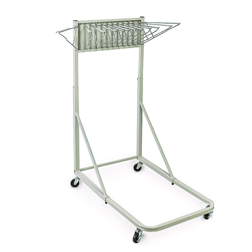 AdirOffice Blueprint Storage Cabinet Rolling Stand, Assorted Document Sizes Accommodated, 27" x 28.5" to 46.5" x 46" to 66", Gray (I613)