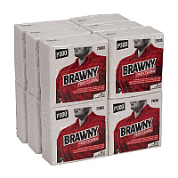 Brawny All Purpose Wipers, 3-Ply, 13 x 13, White, 80 Wipers/Pack, 12 Packs/Carton (290)