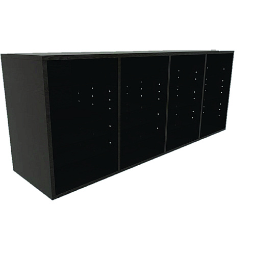 AdirOffice Wood Adjustable 24 Compartment Literature Organizer, 24 Sections, Letter Size, 39.3 x 11.8 x 16.3, Black (I50024BLK)