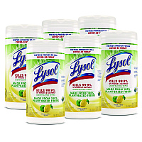 Lysol&reg; Disinfecting Wipes, Fresh Citrus, 70 Wipes, 6 Canisters (49128CT)