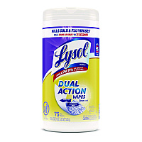 Lysol&reg; Dual Action Disinfecting Wipes, Citrus Scent, 75 Wipes (81700)