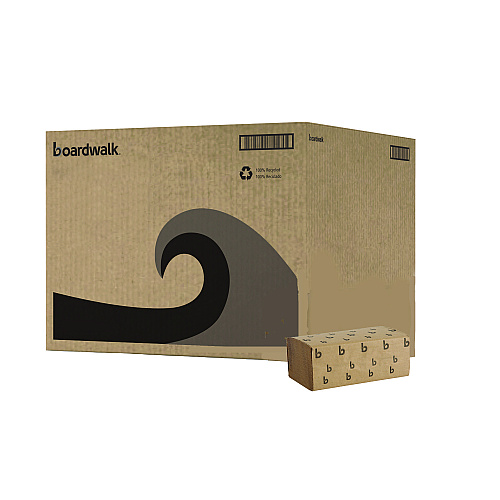 Boardwalk&reg; Single Fold Paper Towels, 1-Ply, Brown, 4000 Towels (BWK6210)