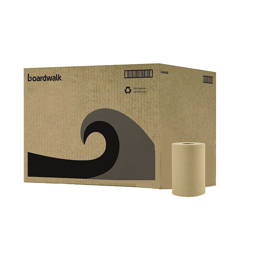 Boardwalk&reg; Hardwound Paper Towels, Brown, 350-ft., 12 Rolls (BWK6252)