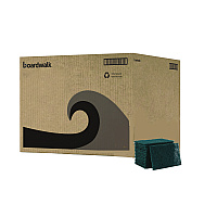 Boardwalk&reg; Heavy-Duty Scour Pads, Green, 6" x 9", 15 Pads/Carton (BWK186)