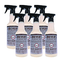 Mrs. Meyer's Multi Purpose Cleaner, Lavender Scent, 16 oz Spray Bottle, 6/Carton (323568)