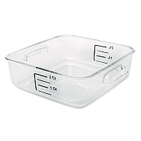 Rubbermaid Commercial SpaceSaver Square Containers, 2 qt, 8.8 x 8.75 x 2.7, Clear, Plastic (6302CLE)