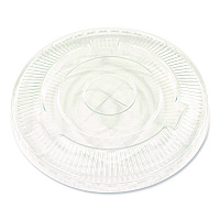 Boardwalk&reg; Crystal-Clear Cold Cup Straw-Slot Lids, Fits 9 oz. to 10 oz. Cups, Clear, 100/Pack (BWKPET910STRAPK)