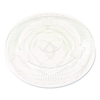 Boardwalk&reg; Clear Cold Cup Lids, Fits 9 - 10 oz. PET Cups, 1000/CT (BWKPET910STRAW)
