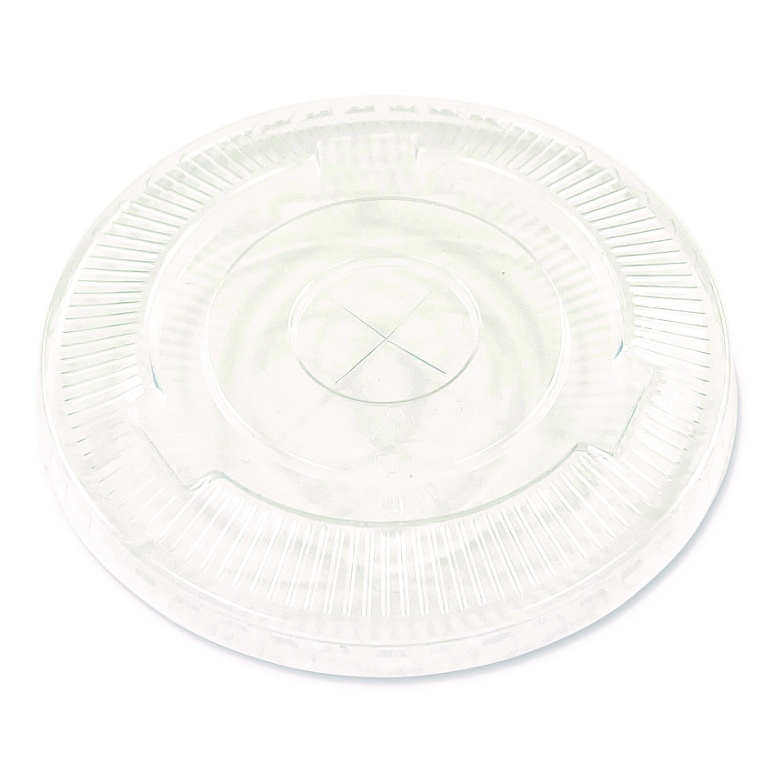 Boardwalk&reg; Clear Cold Cup Lids, Fits 9 - 10 oz. PET Cups, 1000/CT (BWKPET910STRAW)