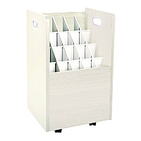 AdirOffice 20-Slot Mobile Rolling Wood Blueprint Storage Cabinet Roll File Large Document Organizer, 15.25 x 13.25 x 24.75, White (I624WHI)