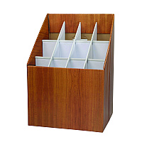 AdirOffice Upright Blueprint Rolled File Corrugated Box, 12 Compartments, 15 x 12 x 22, Oak (I627)