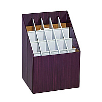 AdirOffice Upright Blueprint Rolled File Corrugated Box, 20 Compartments, 15 x 12 x 22, Walnut (I628)