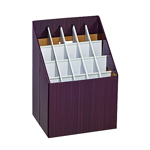 AdirOffice Upright Blueprint Rolled File Corrugated Box, 20 Compartments, 15 x 12 x 22, Walnut (I628)
