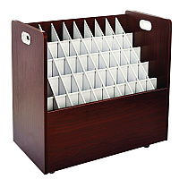 AdirOffice 50-Compartment Mobile Wood Blueprint Rolled File Storage Organizer, 50 Compartments, 30 x 15.75 x 28.5, Mahogany (I626MA)