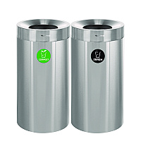 Alpine 27 Gallon Stainless Steel Compost Bin and Trash Can, Brushed Stainless Steel (ALP47527COT)