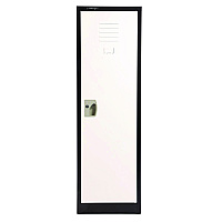 AdirOffice Steel Storage Locker, 1 Compartment, 15 x 15 x 48, Black Body/White Doors (I62901BW)